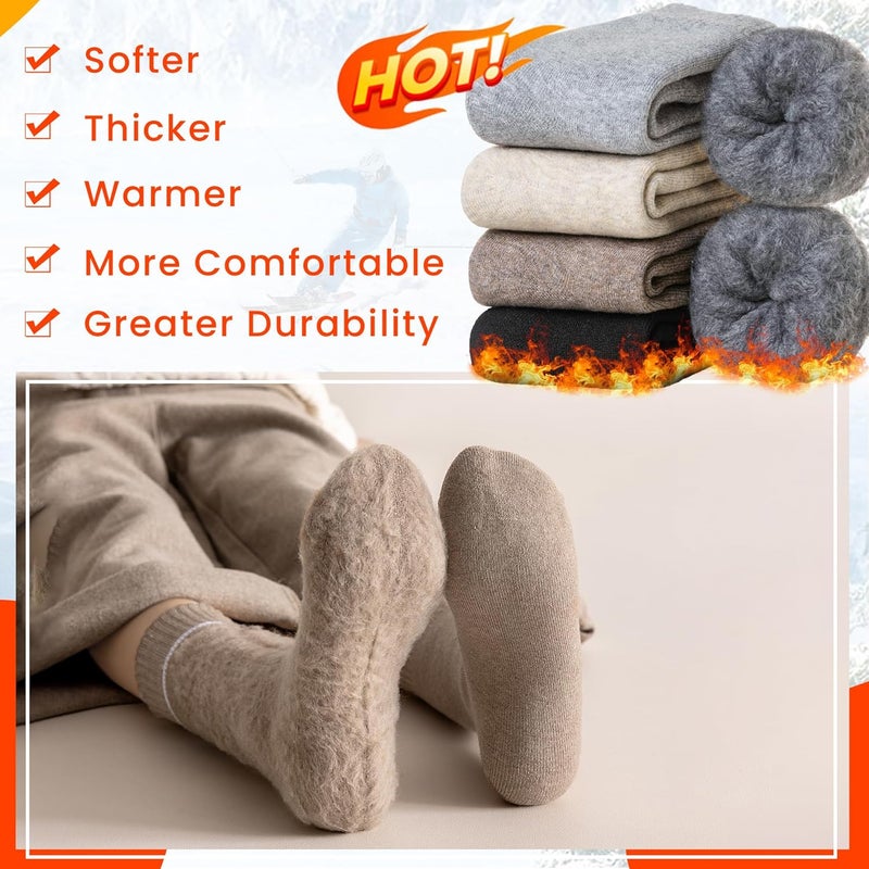Velice Winter Warm Thermal Socks for Women Extra Thick Insulated Heated Crew Boot Socks for Cold Weather 5 Pairs - Image 2